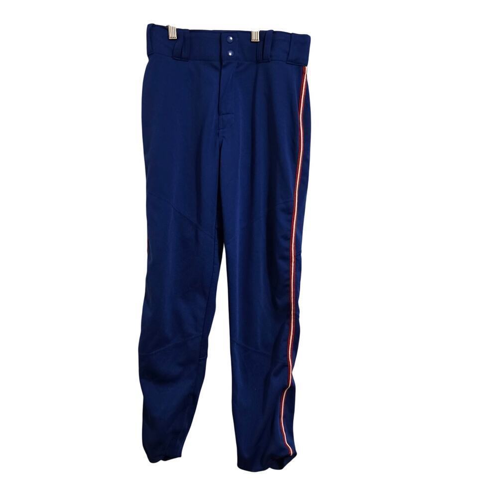 Alleson Youth Baseball Pants Blue White Red Trim Size Large Athletic Sports